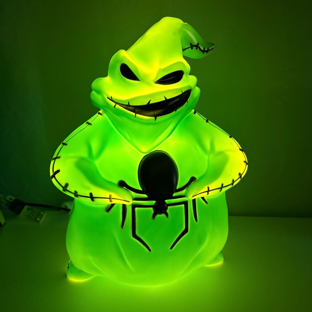 Disney Oogie Boogie Lighted Yard Decor Halloween Blow Mold Gemmy 14 Inch Green